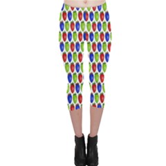 Colorful Shiny Eat Edible Food Capri Leggings  by Nexatart