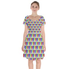 Colorful Shiny Eat Edible Food Short Sleeve Bardot Dress by Nexatart