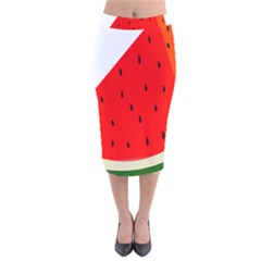 Fruit Harvest Slice Summer Velvet Midi Pencil Skirt by Nexatart