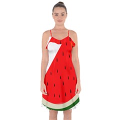 Fruit Harvest Slice Summer Ruffle Detail Chiffon Dress by Nexatart