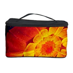 Royal Blue, Red, And Yellow Fractal Gerbera Daisy Cosmetic Storage Case by jayaprime