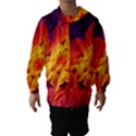 Royal Blue, Red, and Yellow Fractal Gerbera Daisy Hooded Wind Breaker (Kids) View1