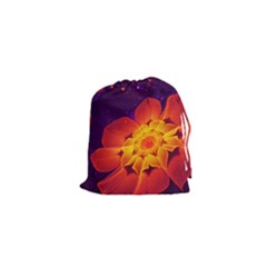 Royal Blue, Red, And Yellow Fractal Gerbera Daisy Drawstring Pouches (xs)  by jayaprime