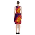 Royal Blue, Red, and Yellow Fractal Gerbera Daisy Racerback Midi Dress View2