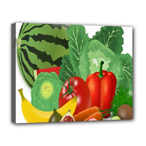 Fruits Vegetables Artichoke Banana Canvas 14  X 11  by Nexatart