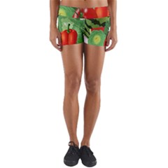 Fruits Vegetables Artichoke Banana Yoga Shorts by Nexatart