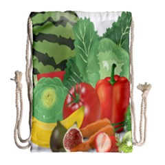 Fruits Vegetables Artichoke Banana Drawstring Bag (large) by Nexatart