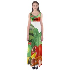 Fruits Vegetables Artichoke Banana Empire Waist Maxi Dress by Nexatart