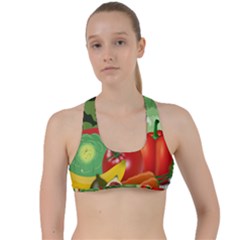 Fruits Vegetables Artichoke Banana Criss Cross Racerback Sports Bra