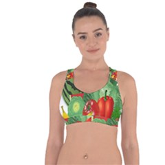 Fruits Vegetables Artichoke Banana Cross String Back Sports Bra