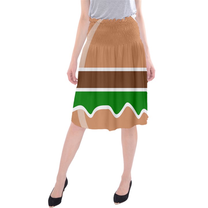 Hamburger Fast Food A Sandwich Midi Beach Skirt