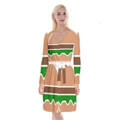 Hamburger Fast Food A Sandwich Long Sleeve Velvet Front Wrap Dress by Nexatart