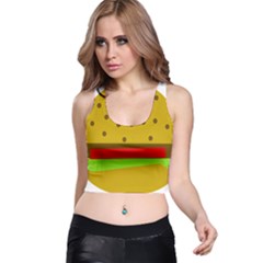 Hamburger Food Fast Food Burger Racer Back Crop Top by Nexatart