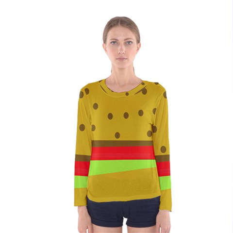 Hamburger Food Fast Food Burger Women s Long Sleeve Tee by Nexatart