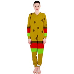 Hamburger Food Fast Food Burger Onepiece Jumpsuit (ladies)  by Nexatart