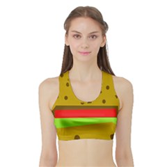 Hamburger Food Fast Food Burger Sports Bra With Border by Nexatart