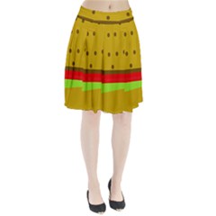 Hamburger Food Fast Food Burger Pleated Skirt by Nexatart