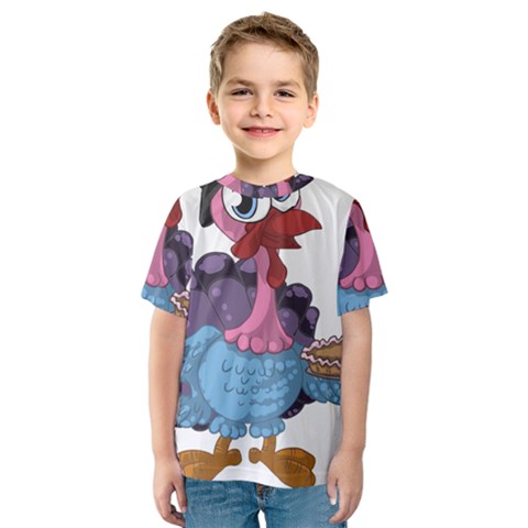 Turkey Animal Pie Tongue Feathers Kids  Sport Mesh Tee by Nexatart