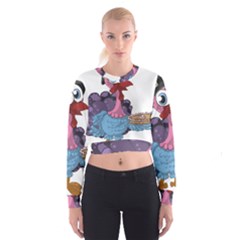 Turkey Animal Pie Tongue Feathers Cropped Sweatshirt by Nexatart