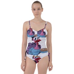 Turkey Animal Pie Tongue Feathers Sweetheart Tankini Set by Nexatart