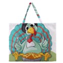 Pie Turkey Eating Fork Knife Hat Zipper Large Tote Bag View1