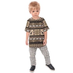 Giraffe African Vector Pattern Kids Raglan Tee