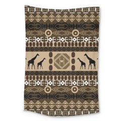 Giraffe African Vector Pattern Large Tapestry by BangZart