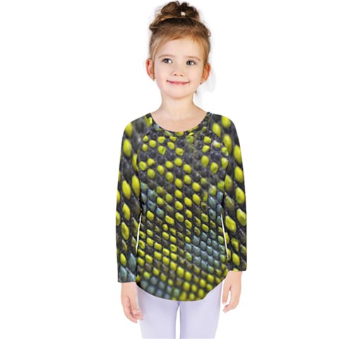 Lizard Animal Skin Kids  Long Sleeve Tee by BangZart