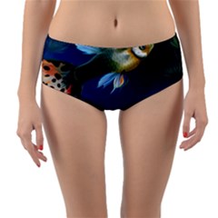 Marine Fishes Reversible Mid-waist Bikini Bottoms