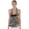 Brick Wall Pattern Babydoll Tankini Top View1