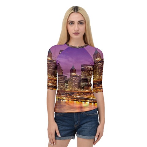 City Night Quarter Sleeve Tee by BangZart