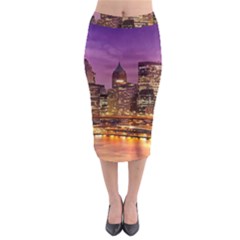 City Night Midi Pencil Skirt by BangZart