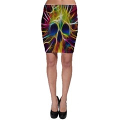 Skulls Multicolor Fractalius Colors Colorful Bodycon Skirt by BangZart