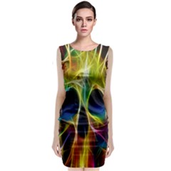 Skulls Multicolor Fractalius Colors Colorful Classic Sleeveless Midi Dress by BangZart