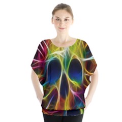 Skulls Multicolor Fractalius Colors Colorful Blouse