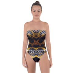 Textures Snake Skin Patterns Tie Back One Piece Swimsuit