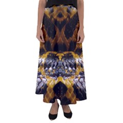 Textures Snake Skin Patterns Flared Maxi Skirt by BangZart