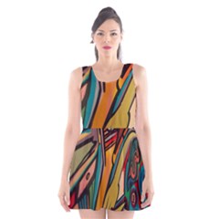 Vivid Colours Scoop Neck Skater Dress by BangZart