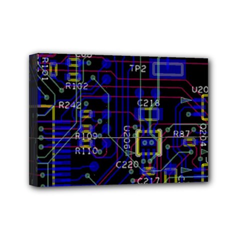 Technology Circuit Board Layout Mini Canvas 7  X 5  by BangZart