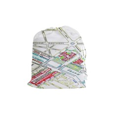 Paris Map Drawstring Pouches (medium)  by BangZart