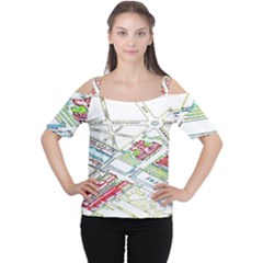 Paris Map Cutout Shoulder Tee