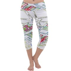 Paris Map Capri Yoga Leggings by BangZart