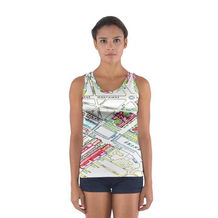 Paris Map Sport Tank Top 