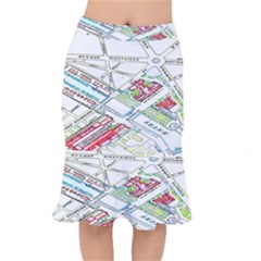 Paris Map Mermaid Skirt