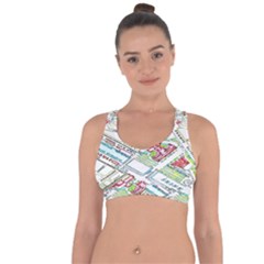 Paris Map Cross String Back Sports Bra by BangZart