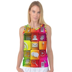 Colorful 3d Social Media Women s Basketball Tank Top by BangZart