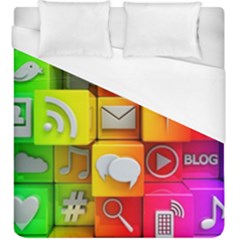 Colorful 3d Social Media Duvet Cover (king Size) by BangZart