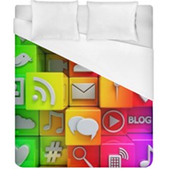 Colorful 3d Social Media Duvet Cover (california King Size) by BangZart