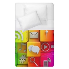 Colorful 3d Social Media Duvet Cover (single Size) by BangZart