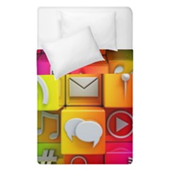 Colorful 3d Social Media Duvet Cover Double Side (single Size) by BangZart